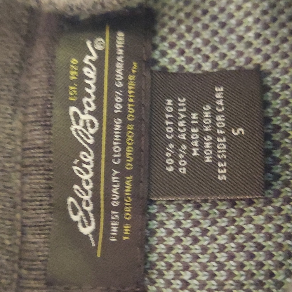 Vintage Eddie Bauer Nordic Snowflake Full Zip Cardigan Sweater Small - Picture 2 of 4